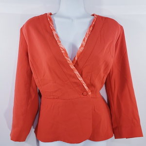 CAbi‎ Womens Jane Grenadine Red Orange Blazer Jacke